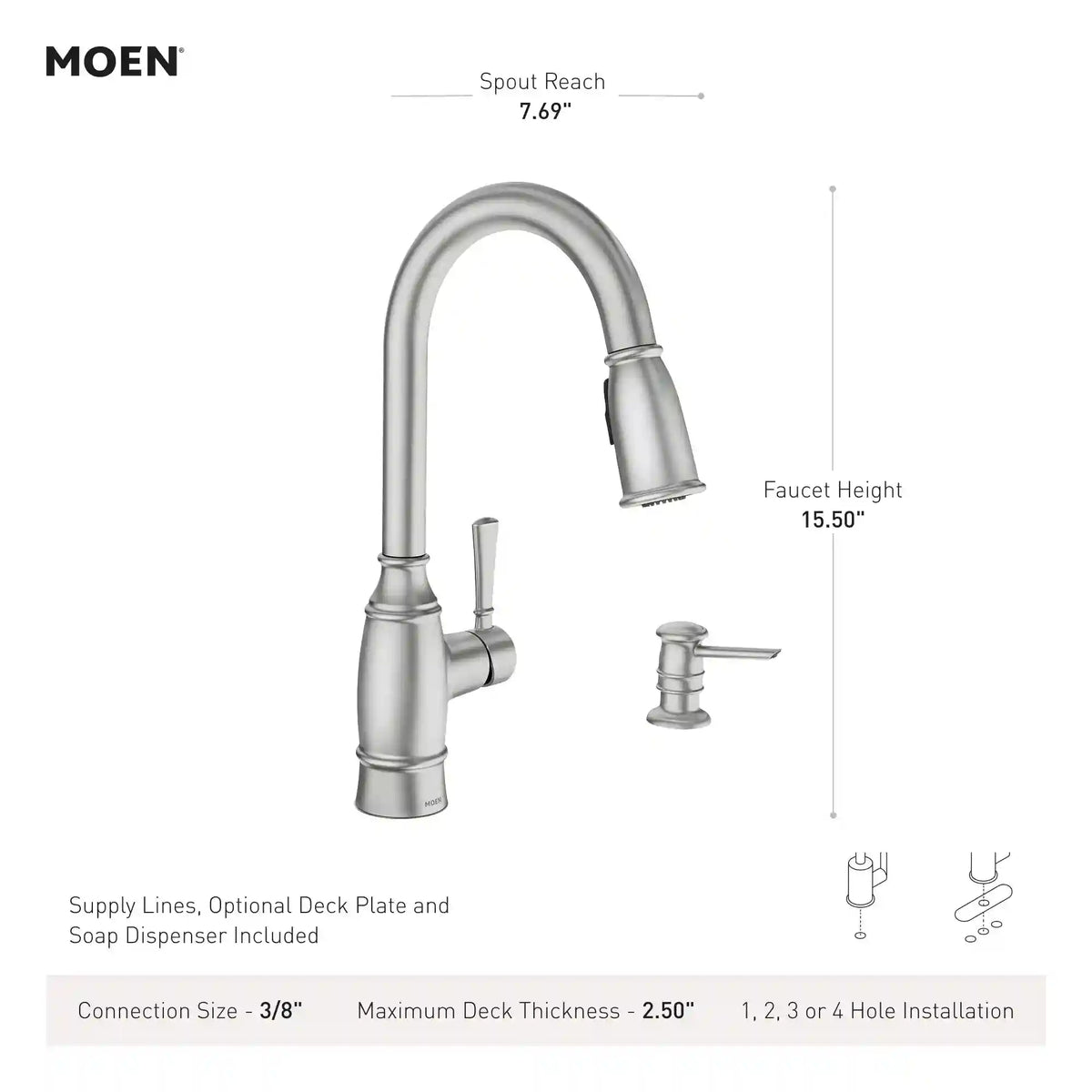 Noell One-Handle Pulldown Kitchen Faucet