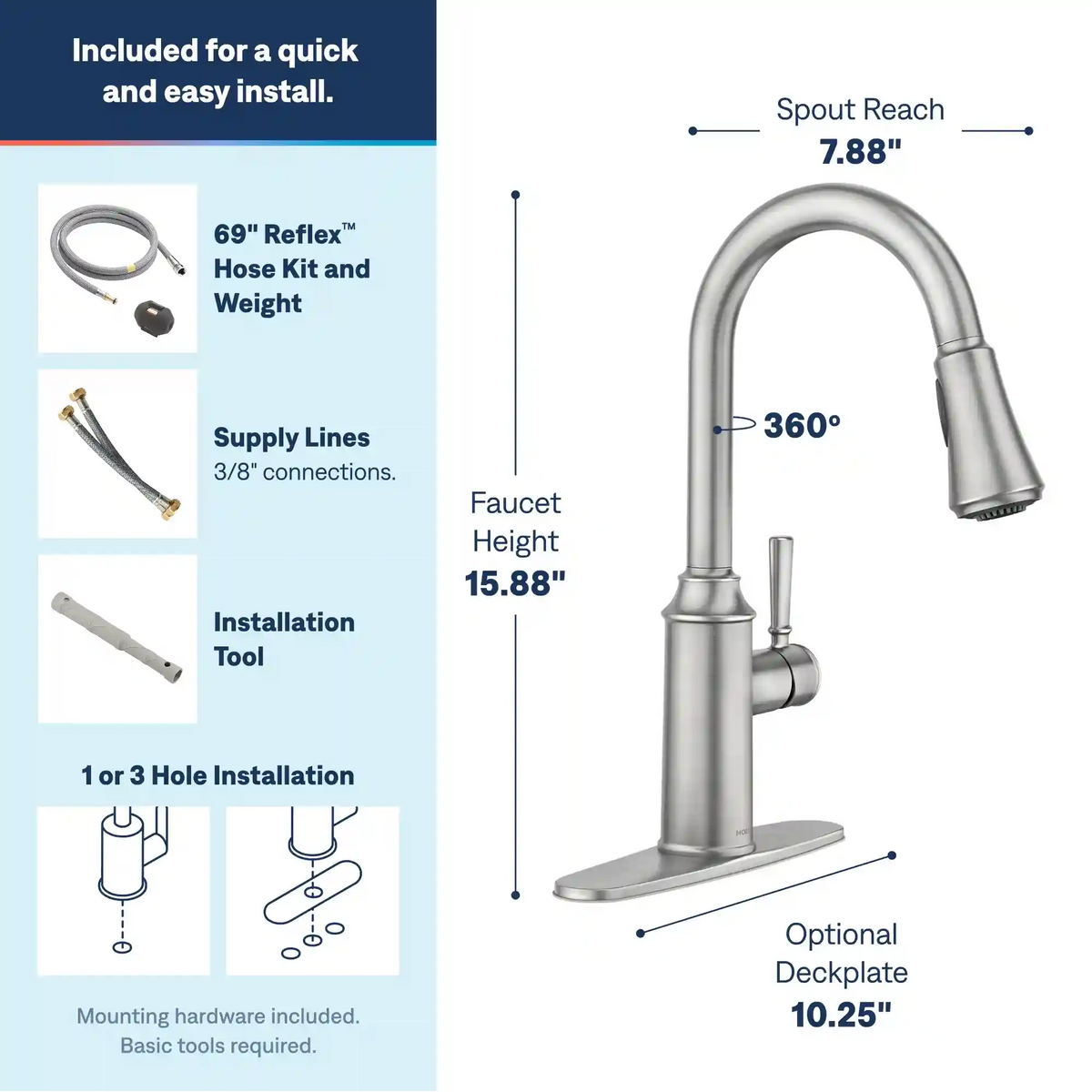 Conneaut One-Handle High Arc Pulldown Kitchen Faucet