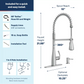 Essie One-Handle High Arc Pre-Rinse Spring Pulldown Kitchen Faucet