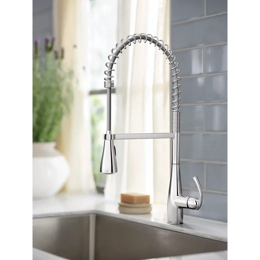 Essie One-Handle High Arc Pre-Rinse Spring Pulldown Kitchen Faucet