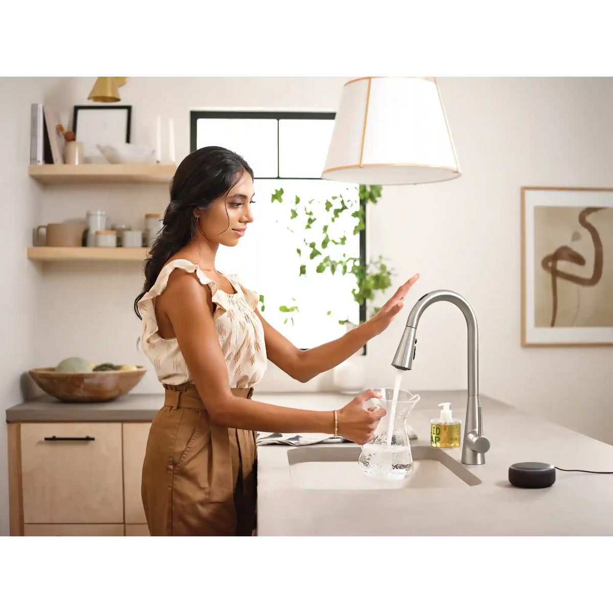 Sarai Smart Kitchen Faucet One-Handle High Arc Pulldown