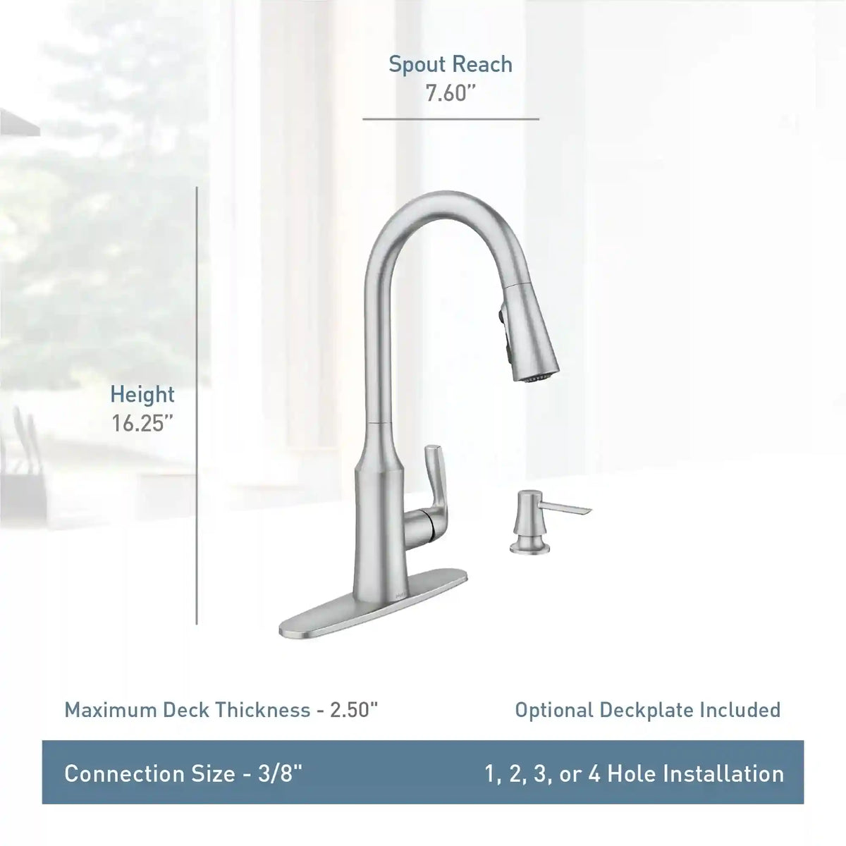 Cadia One-Handle High Arc Pulldown Kitchen Faucet