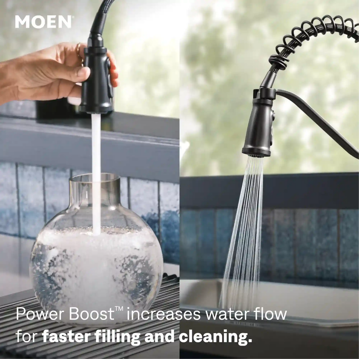 Nolia One-Handle High Arc Pre-Rinse Spring Pulldown Kitchen Faucet