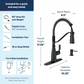 Nolia One-Handle High Arc Pre-Rinse Spring Pulldown Kitchen Faucet