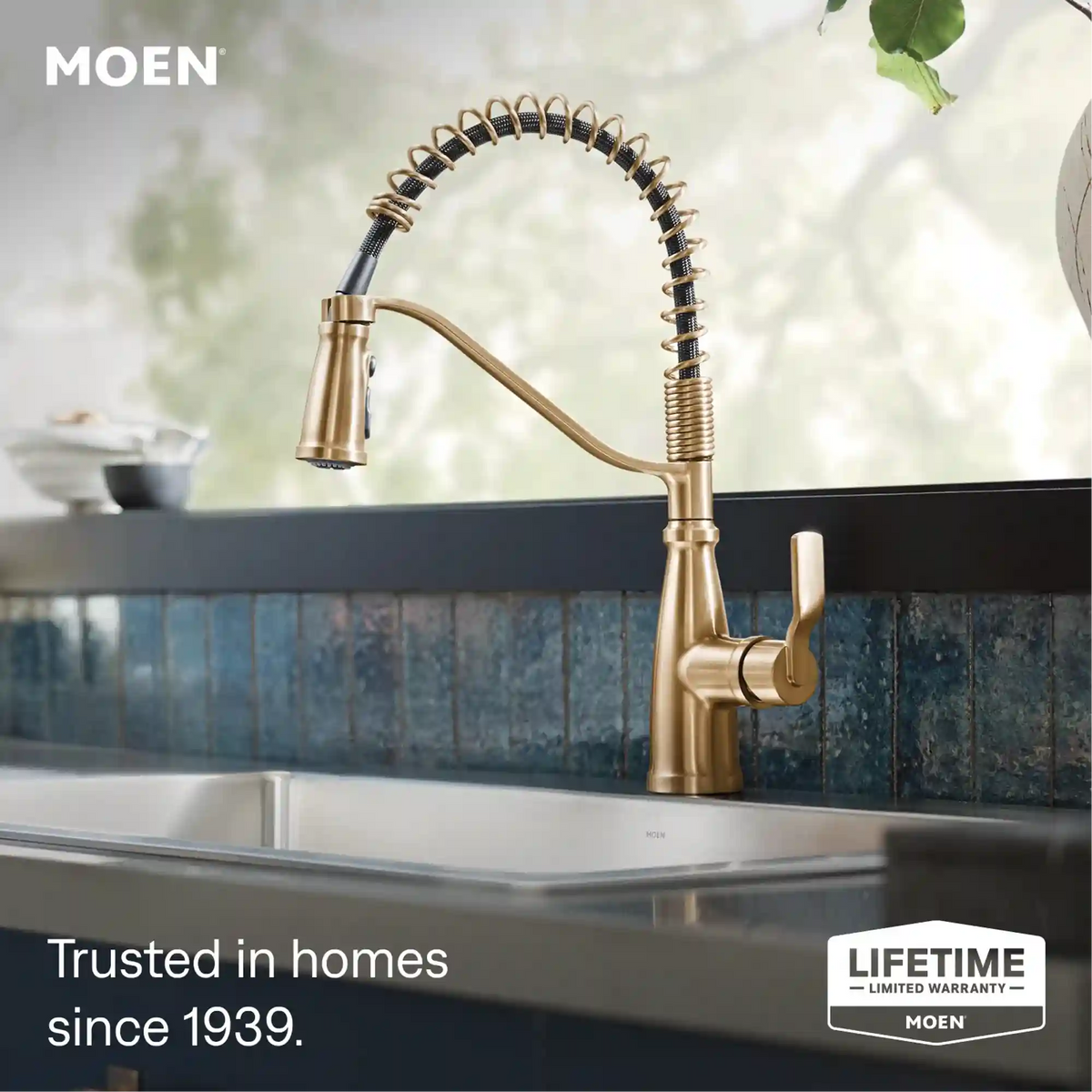 Nolia One-Handle High Arc Pre-Rinse Spring Pulldown Kitchen Faucet