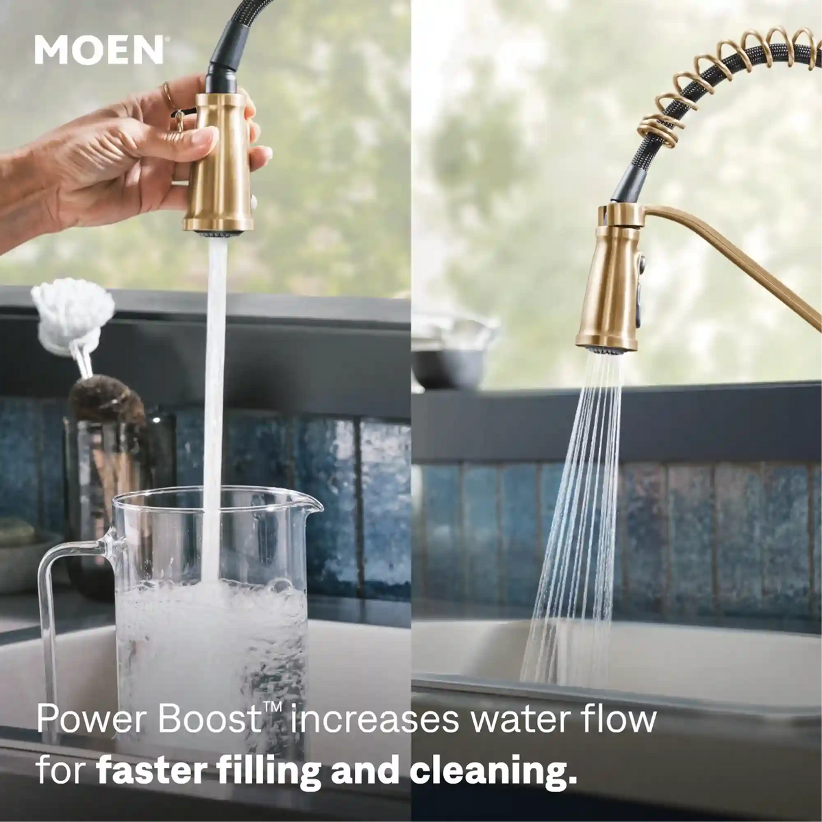 Nolia One-Handle High Arc Pre-Rinse Spring Pulldown Kitchen Faucet