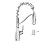 Nolia One-Handle High Arc Pre-Rinse Spring Pulldown Kitchen Faucet