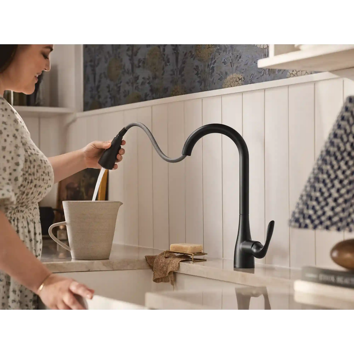 Georgene One-Handle High Arc Pulldown Kitchen Faucet