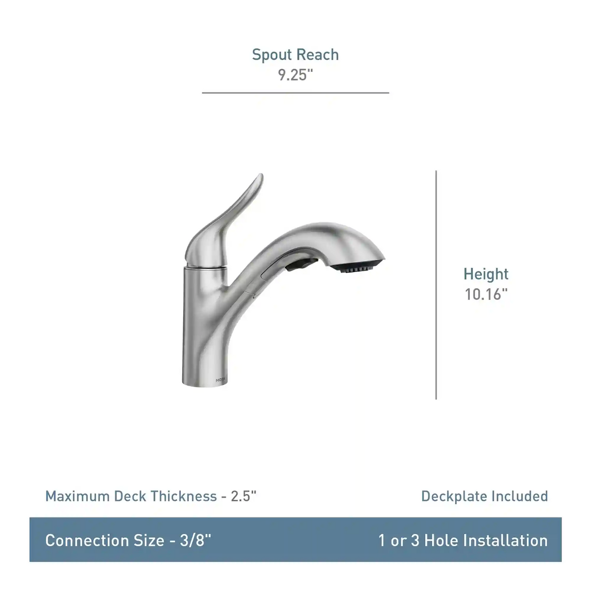 Koa One-Handle Low Arc Pullout Kitchen Faucet