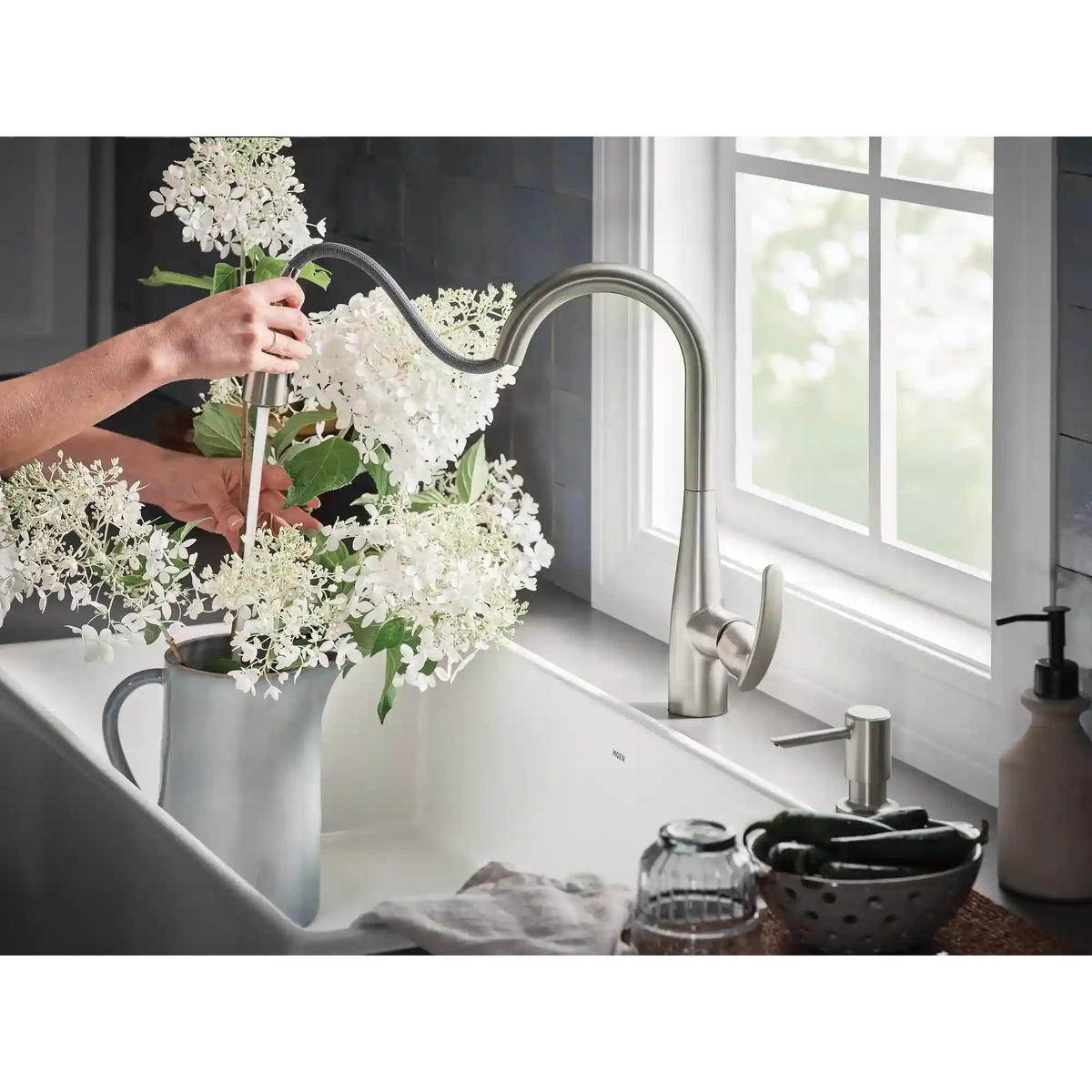 Reyes One-Handle High Arc Pulldown Kitchen Faucet