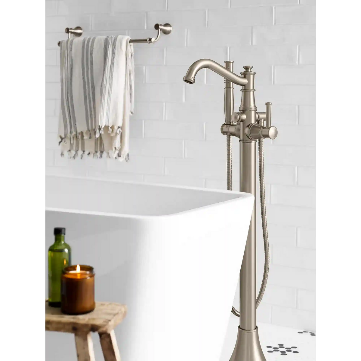 Belfield One-Handle Tub Filler Includes Hand Shower