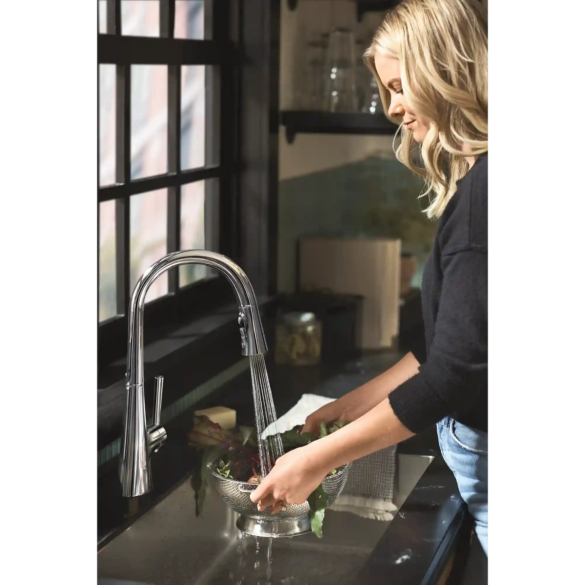 Kurv Smart Faucet Voice Control One-Handle High Arc Pulldown Kitchen Faucet