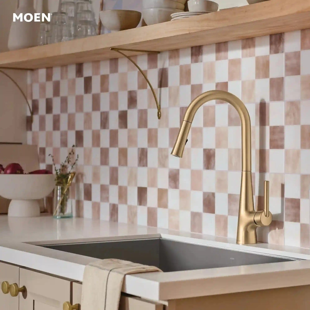 Ronan One-Handle High Arc Pulldown Kitchen Faucet with SwivelControl