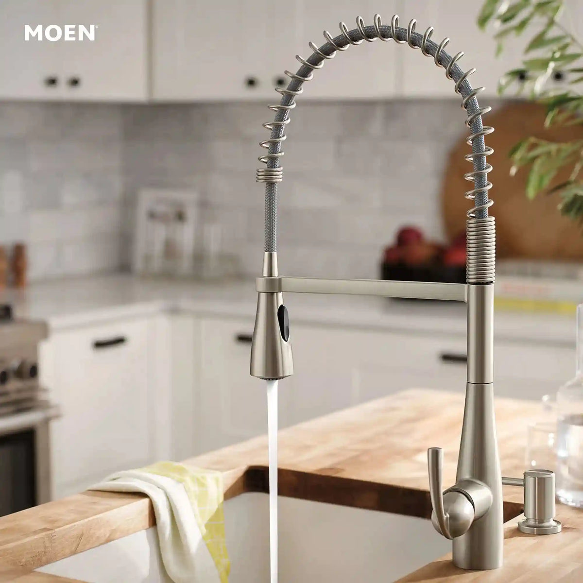 Essie One-Handle High Arc Pre-Rinse Spring Pulldown Kitchen Faucet
