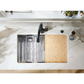 Luxe Chef™ 33” Workstation System Steel Dual Mount Double Bowl Sink