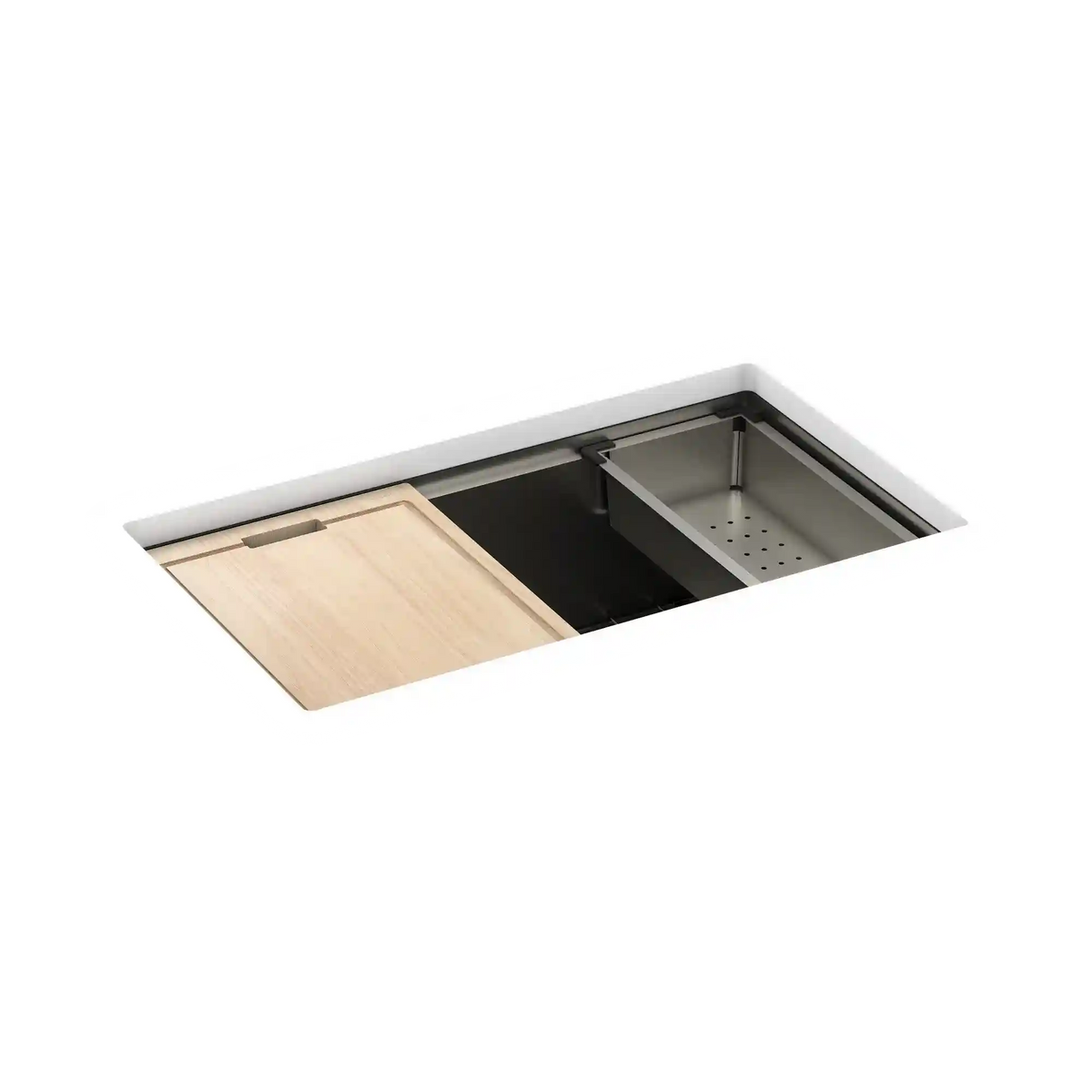Luxe Chef 32" Workstation Steel Undermount Single Bowl Sink with Accessories