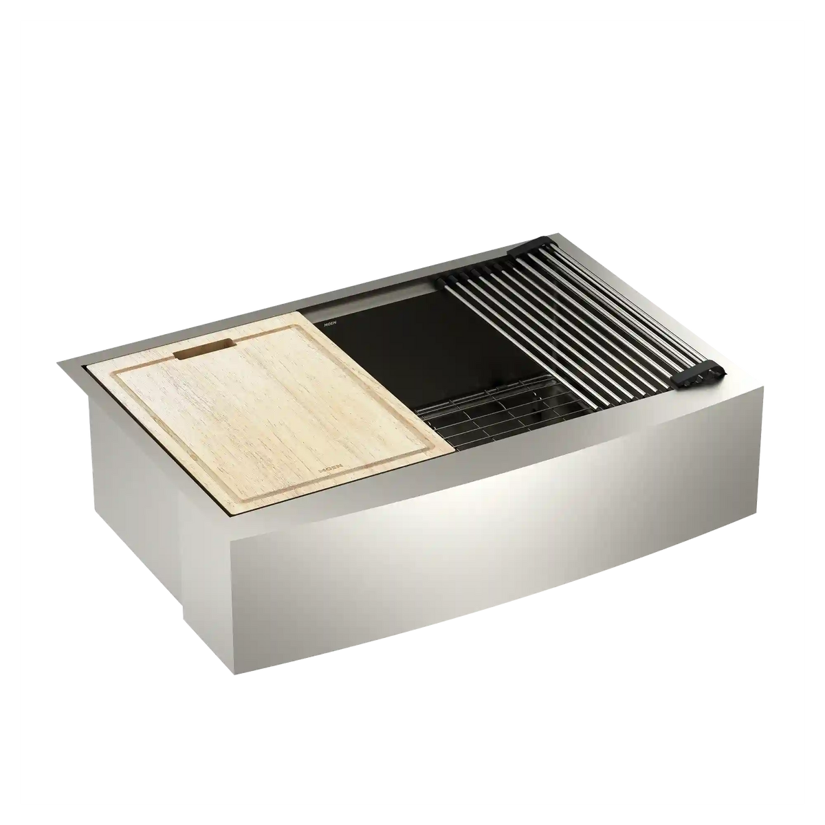 Luxe Chef 33" Workstation Steel Undermount Apron Front Single Bowl Sink with Accessories
