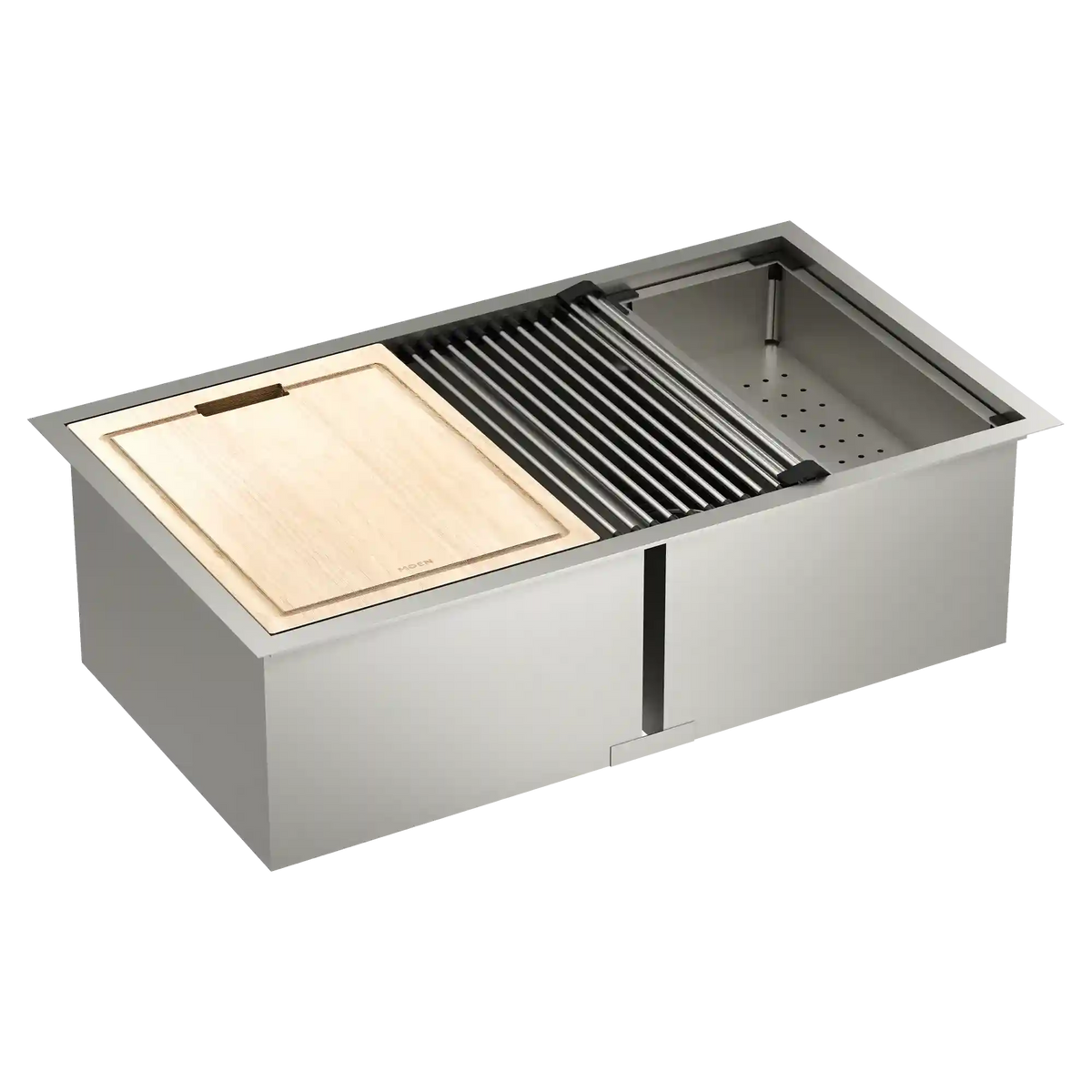 Luxe Chef 33" Workstation Steel Undermount Double Bowl Sink with Accessories