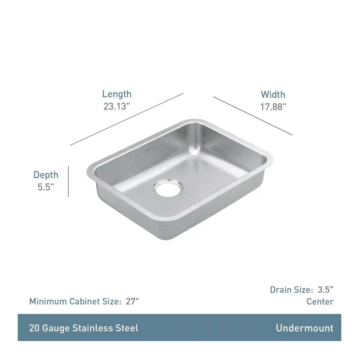 Prep 18" Steel Undermount Single Bowl Sink