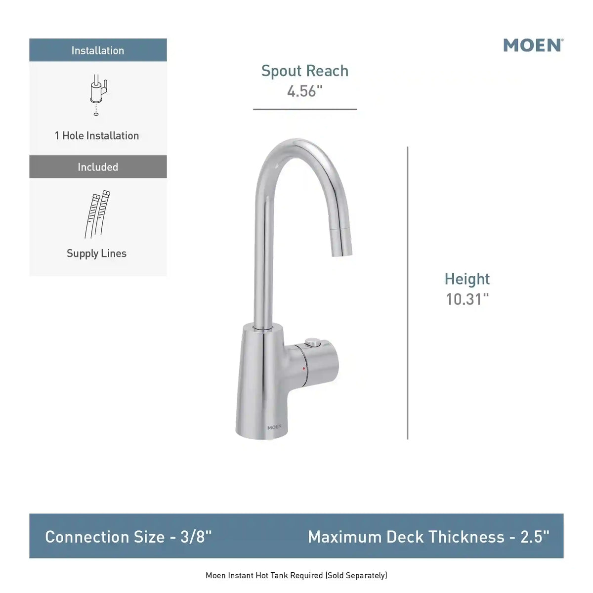 Moen Sip Transitional One-Handle High Arc Undermount Beverage Faucet