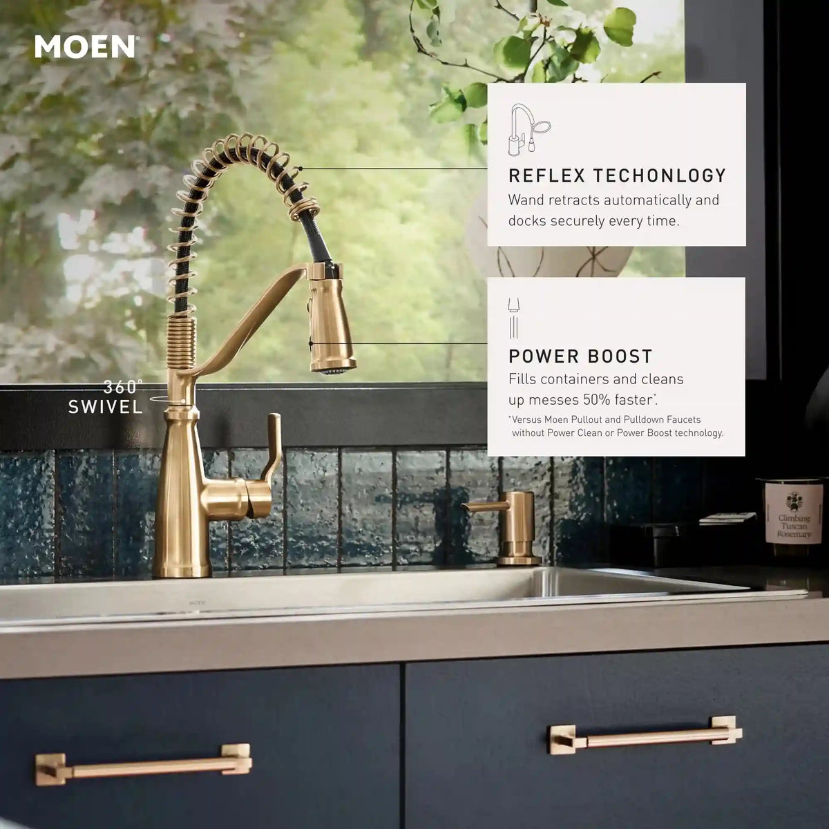 Nolia One-Handle High Arc Pre-Rinse Spring Pulldown Kitchen Faucet
