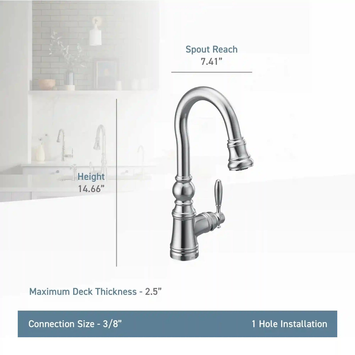 Weymouth One-Handle High Arc Pulldown Bar Faucet