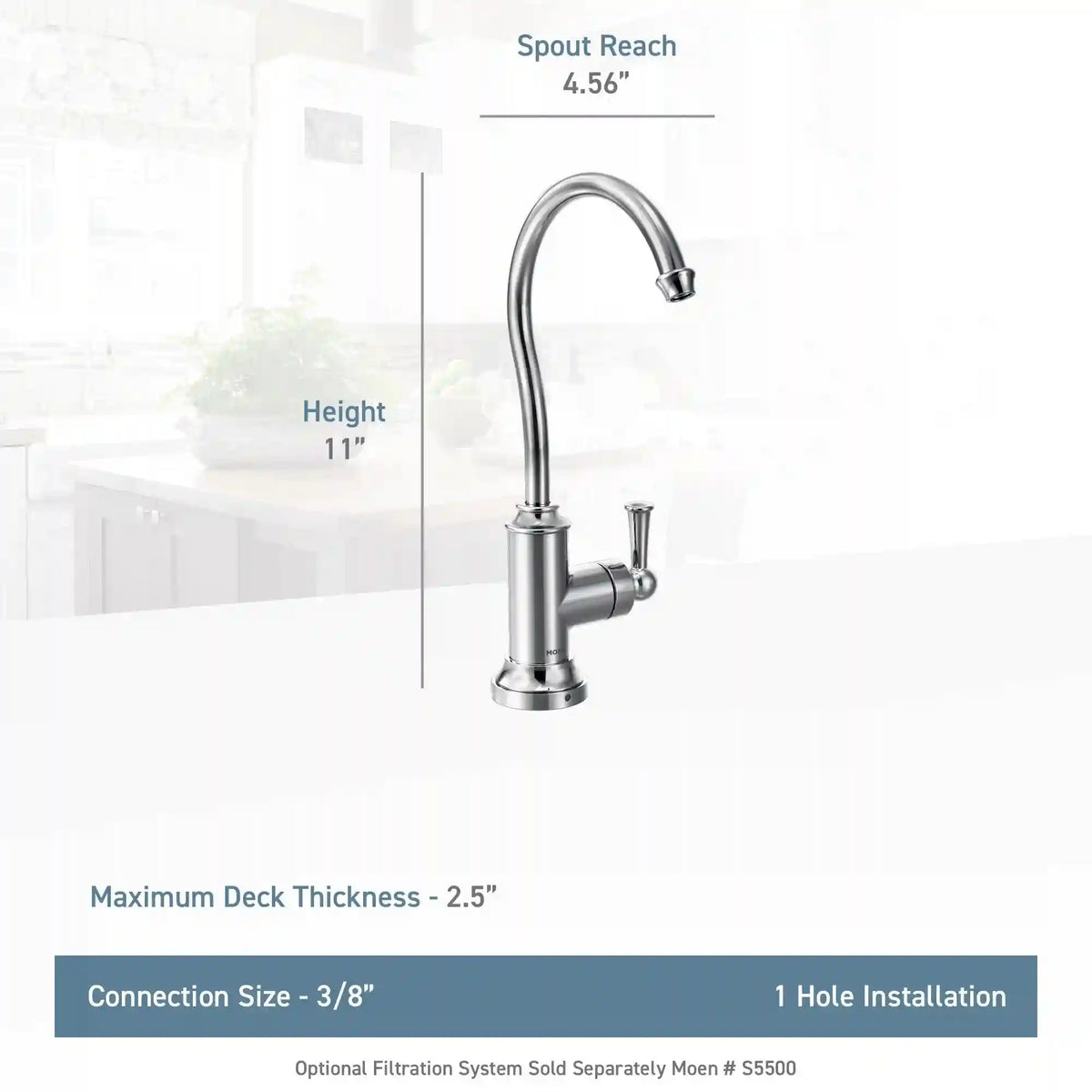 Moen Sip Traditional One-Handle High Arc Beverage Faucet