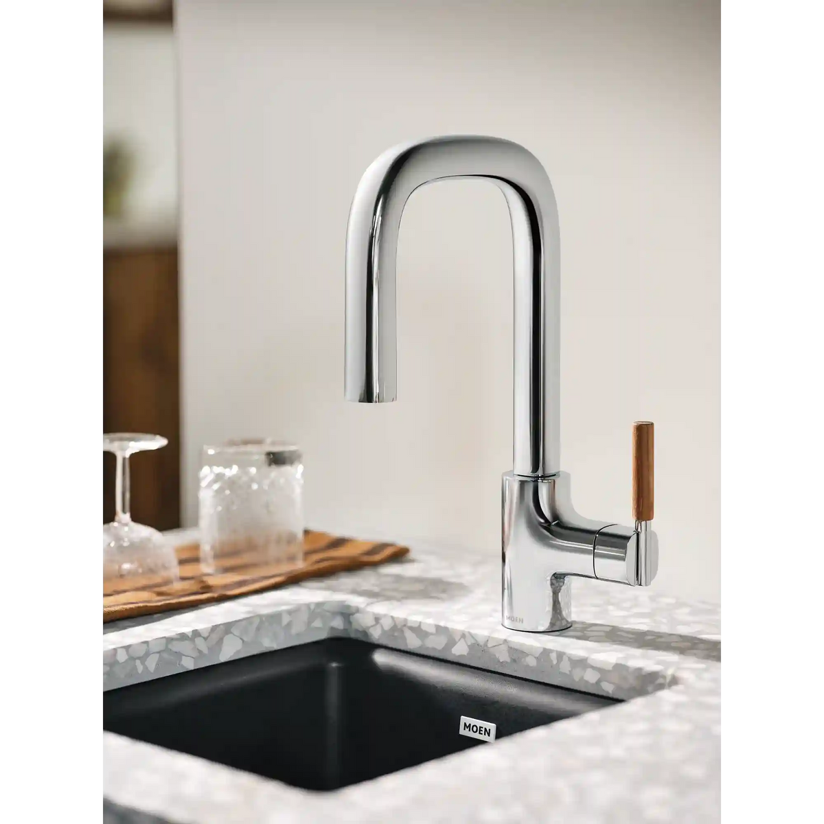 Tenon One-Handle High Arc Pulldown Bar Faucet