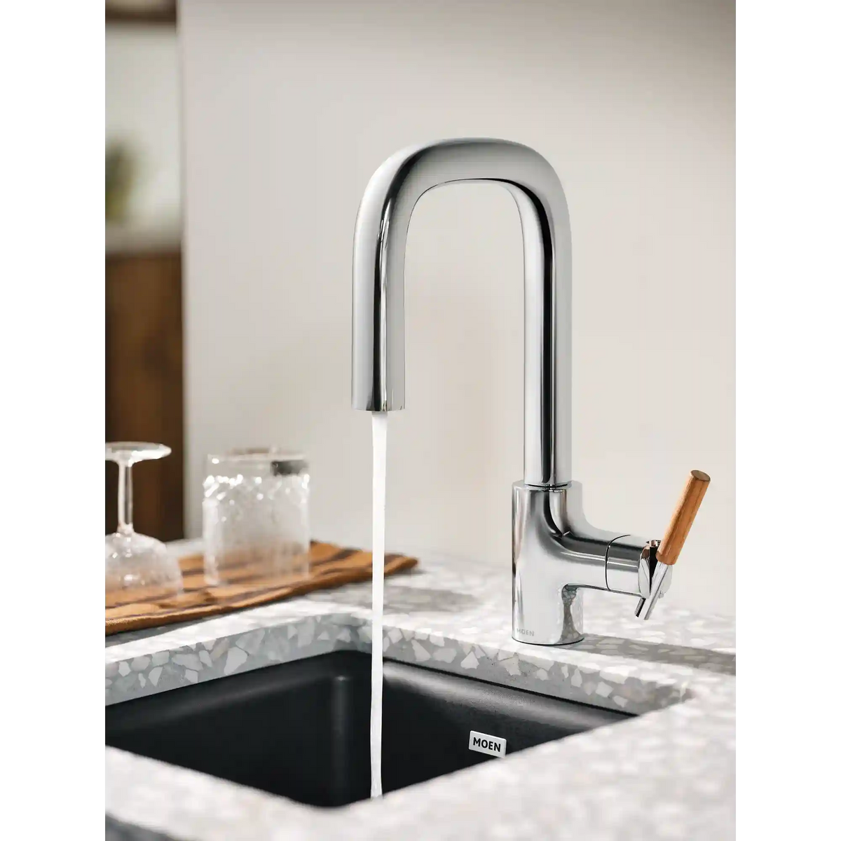 Tenon One-Handle High Arc Pulldown Bar Faucet