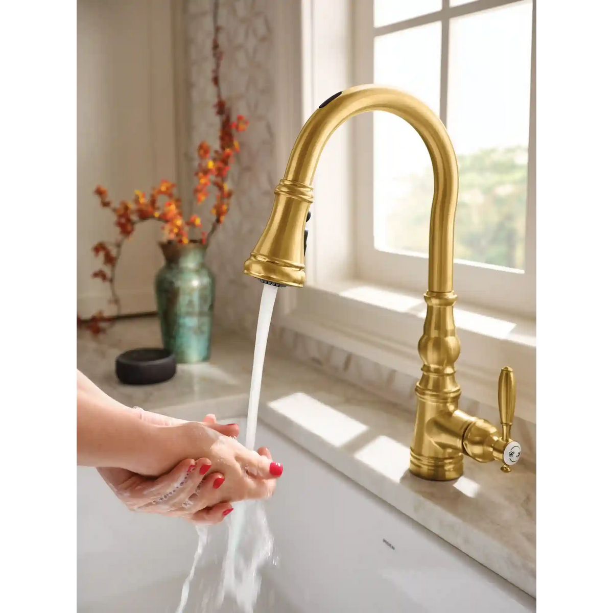 Weymouth Motion Control Smart Kitchen Faucet In - One Handle High Arc Pulldown