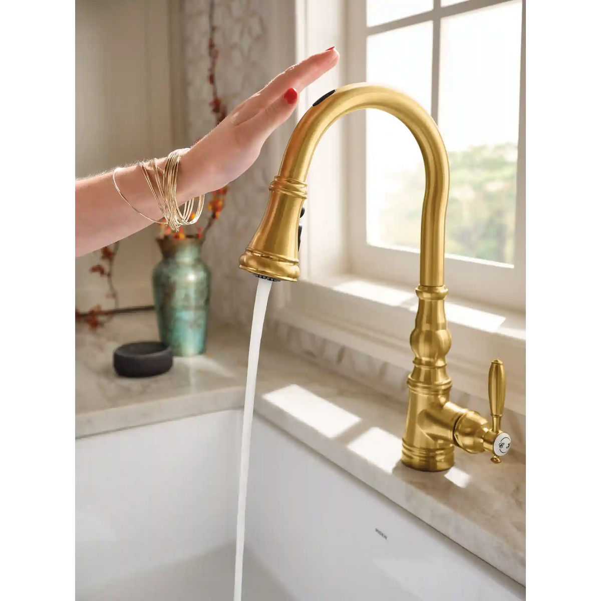Weymouth Motion Control Smart Kitchen Faucet In - One Handle High Arc Pulldown