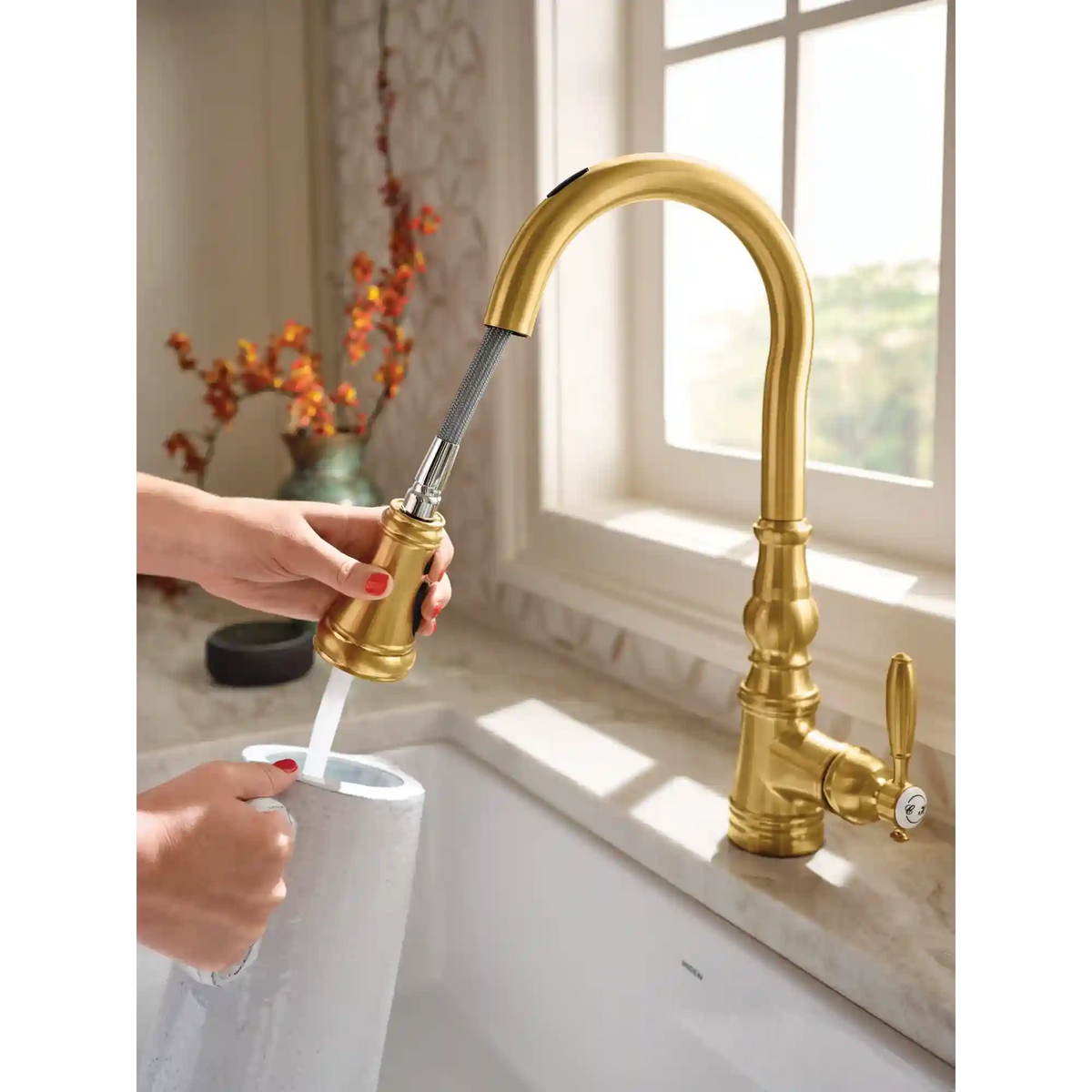 Weymouth Motion Control Smart Kitchen Faucet In - One Handle High Arc Pulldown