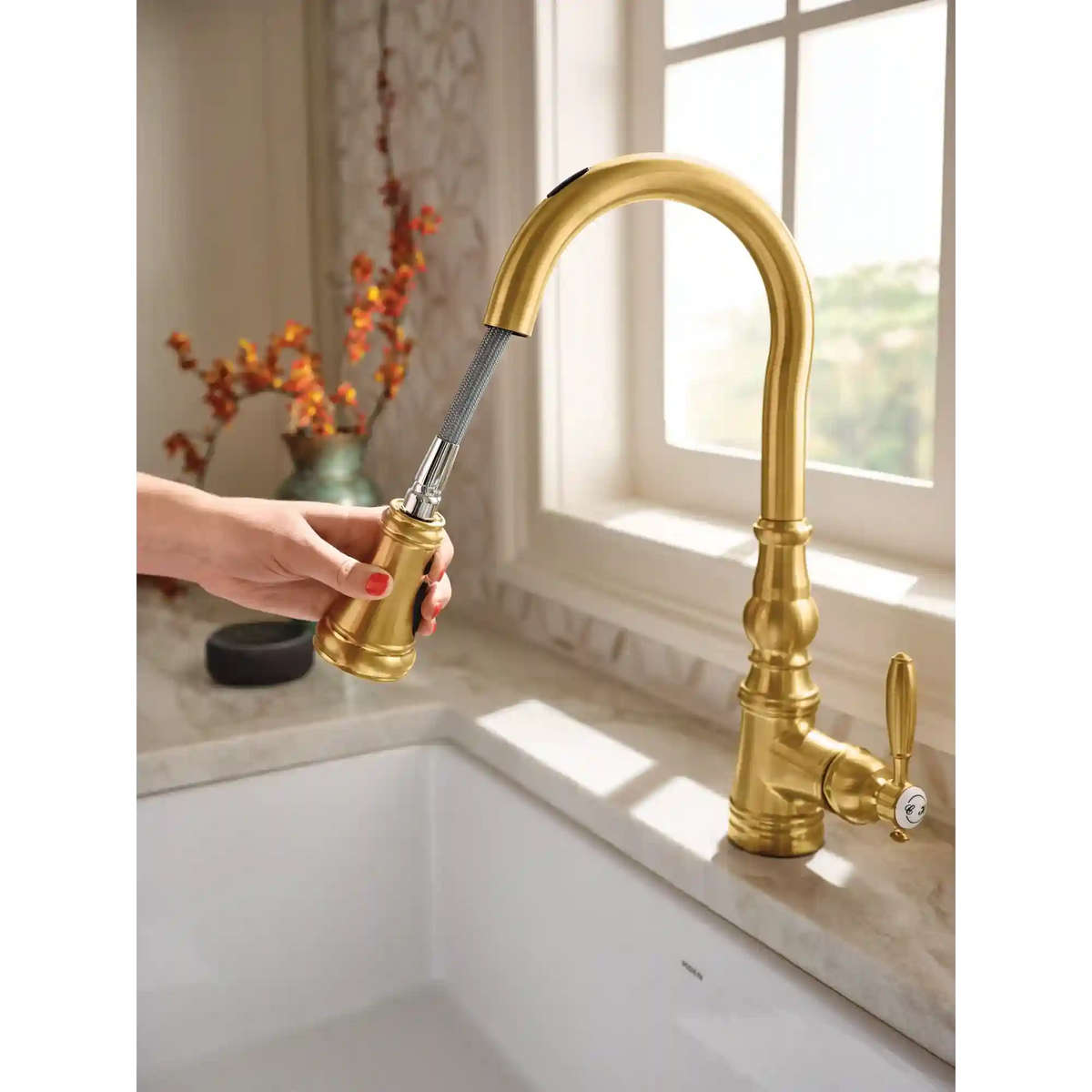 Weymouth Motion Control Smart Kitchen Faucet In - One Handle High Arc Pulldown