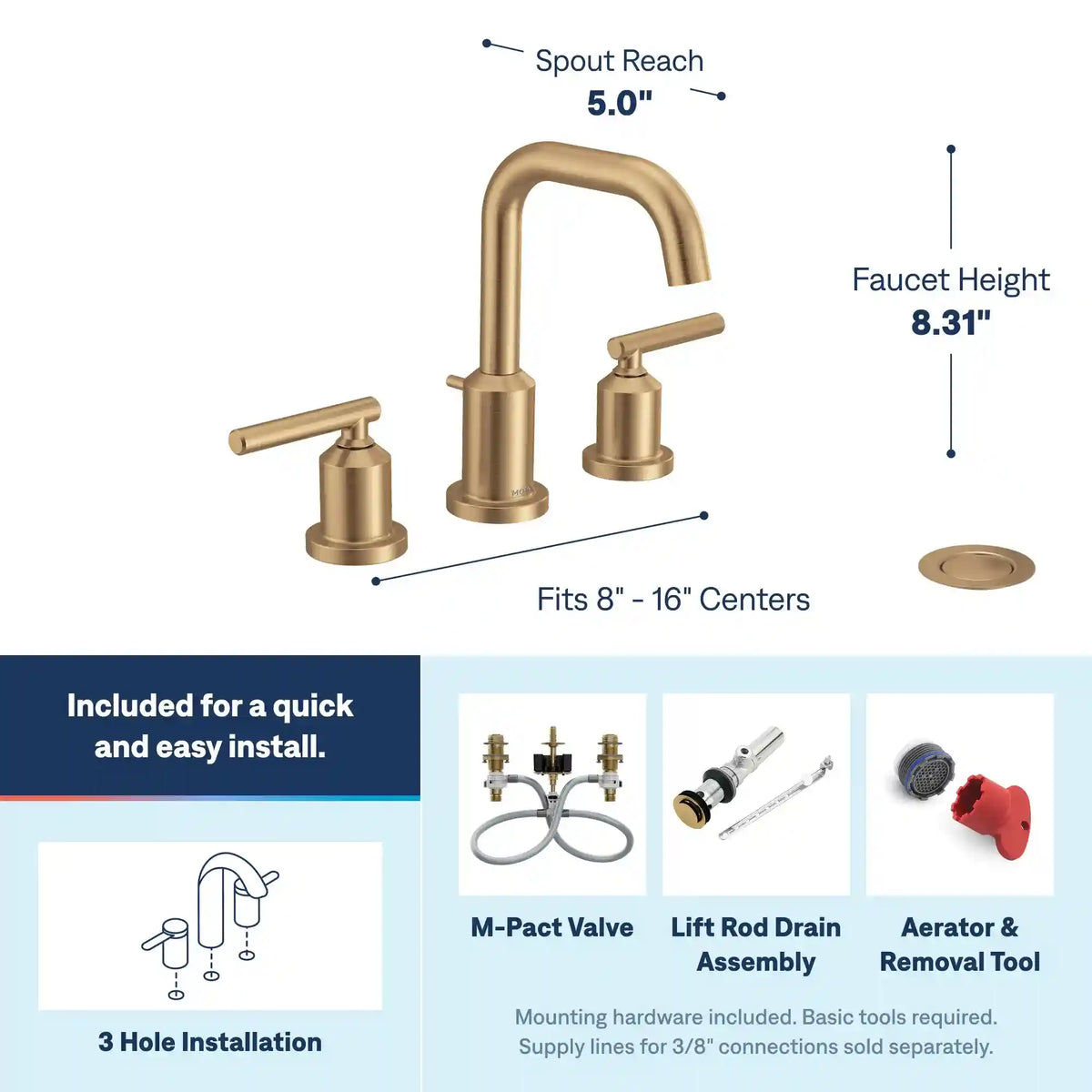 Gibson Two-Handle High Arc Bathroom Faucet