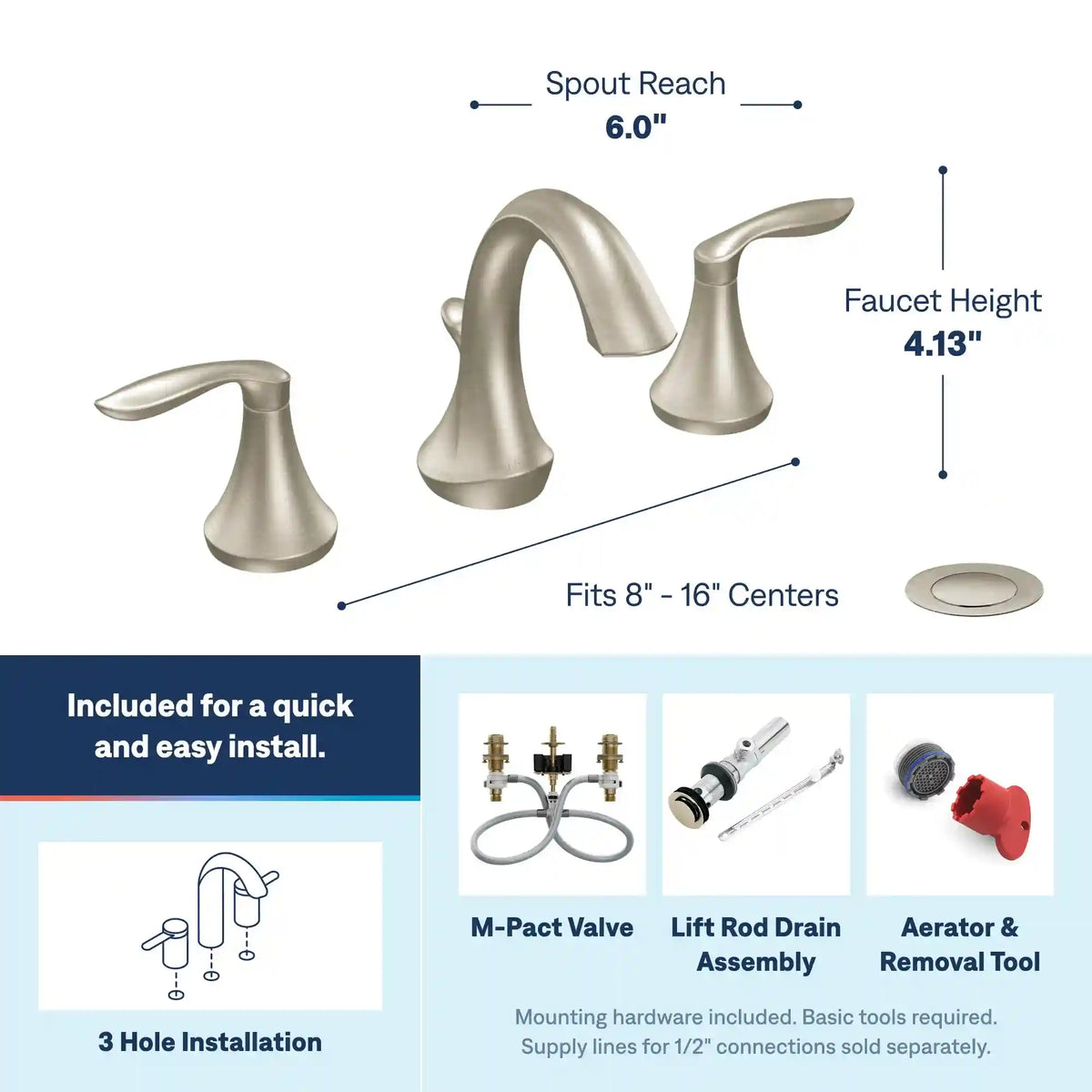 Eva Two-Handle High Arc Bathroom Faucet