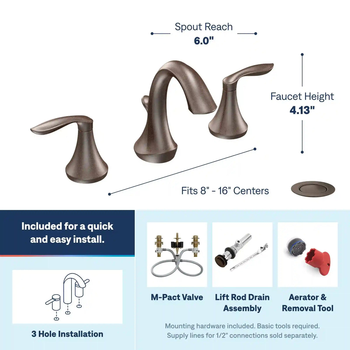Eva Two-Handle High Arc Bathroom Faucet