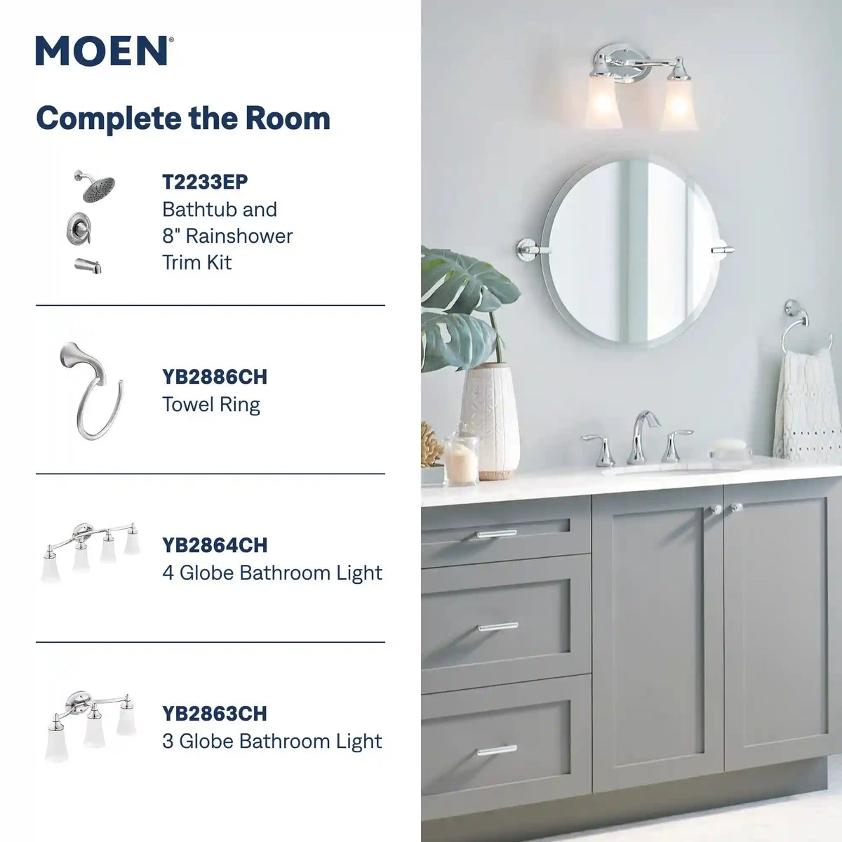 Eva Two-Handle High Arc Bathroom Faucet