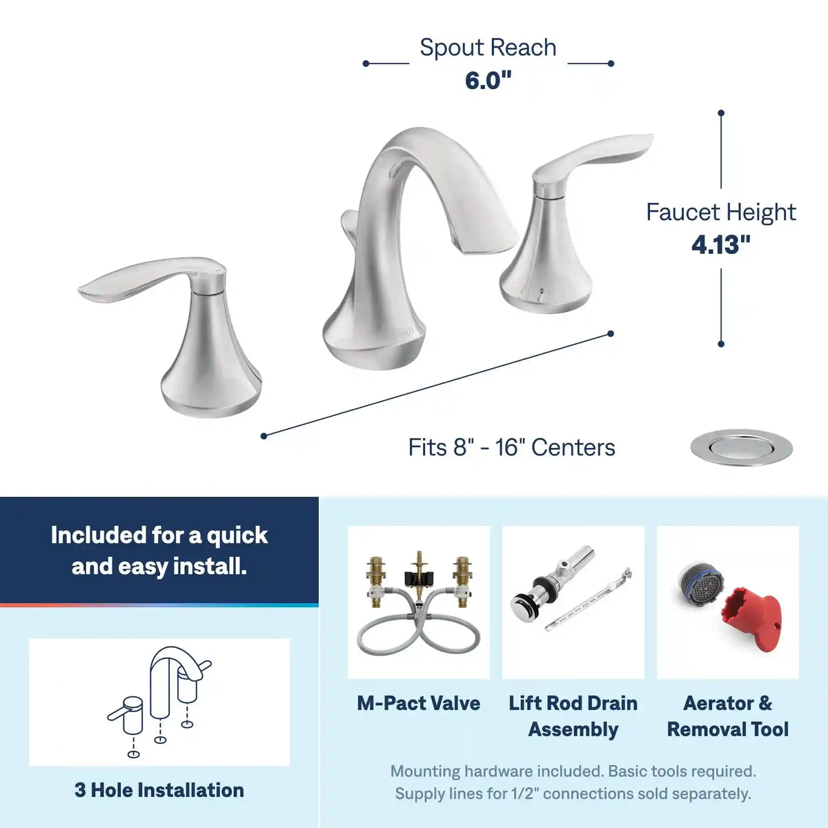 Eva Two-Handle High Arc Bathroom Faucet