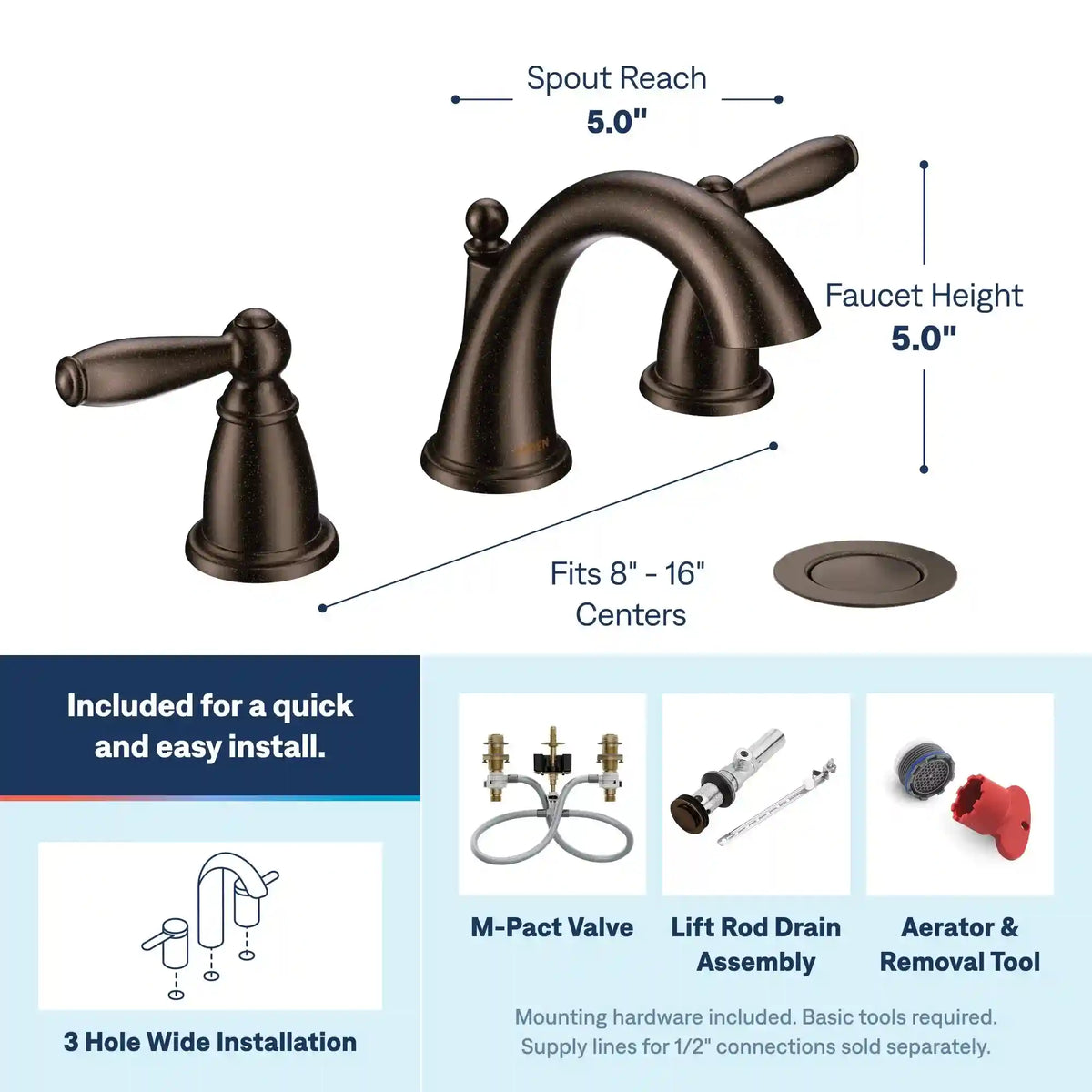 Brantford Two-Handle High Arc Bathroom Faucet