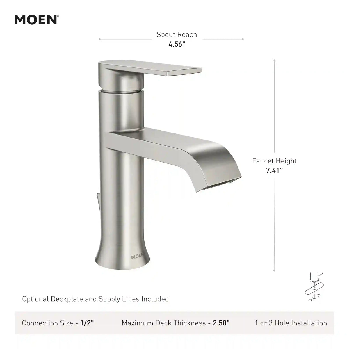 Genta Chrome one-handle bathroom faucet