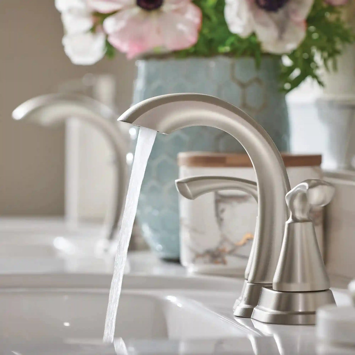 Tiffin Two-Handle High Arc Bathroom Faucet