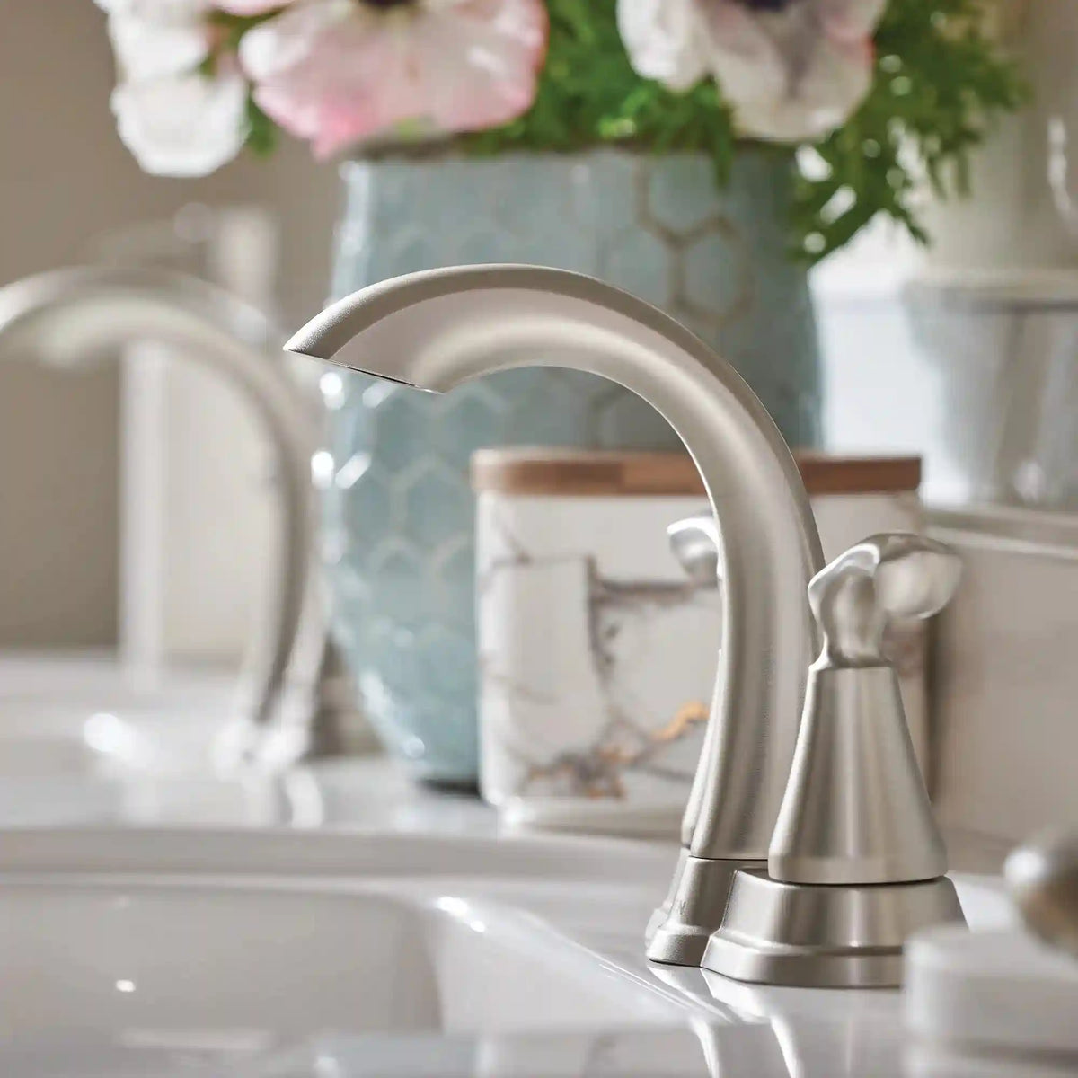 Tiffin Two-Handle High Arc Bathroom Faucet