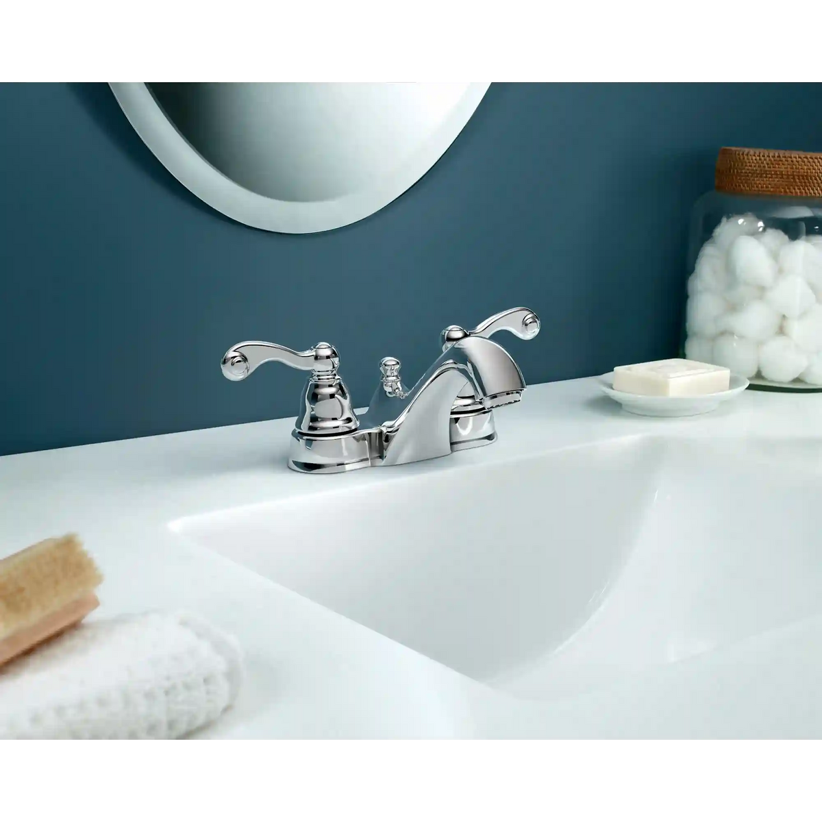 Traditional Two-Handle Low Arc Bathroom Faucet