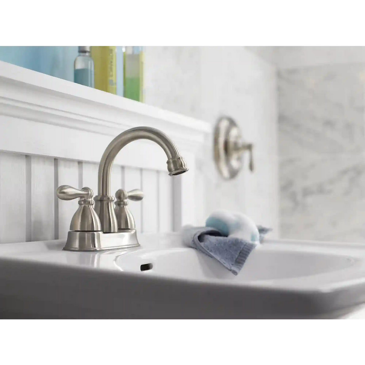 Caldwell Chrome two-handle high arc bathroom faucet