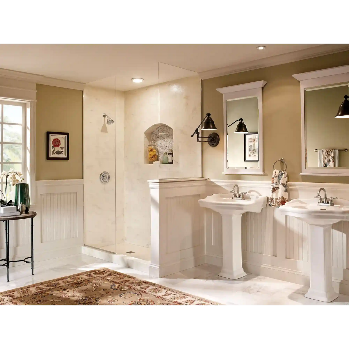 Caldwell Chrome two-handle high arc bathroom faucet