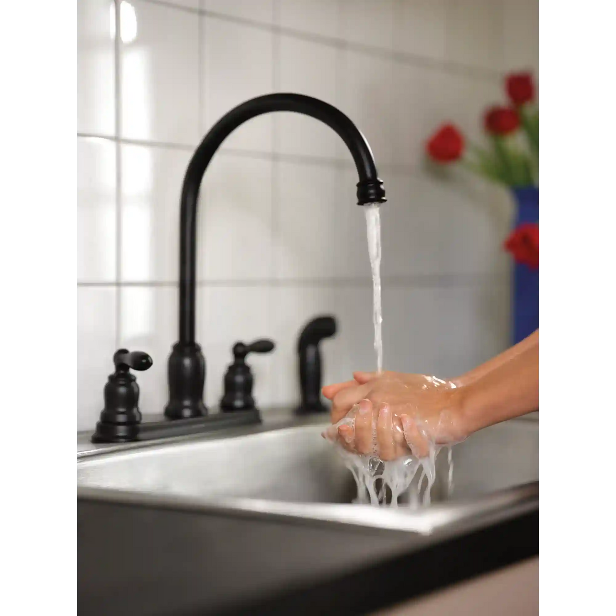 Caldwell Two-Handle High Arc Kitchen Faucet
