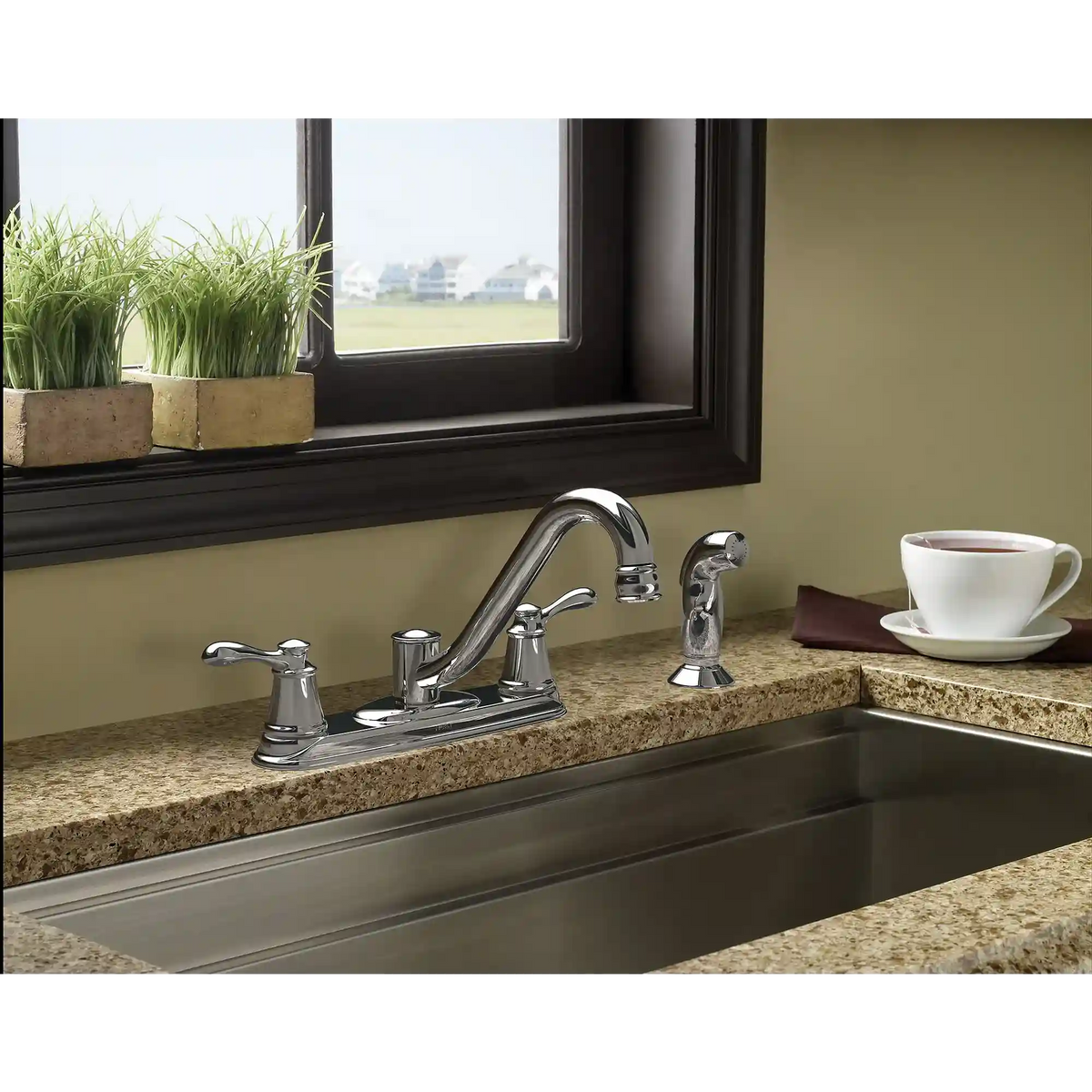 Caldwell Two-Handle Low Arc Kitchen Faucet