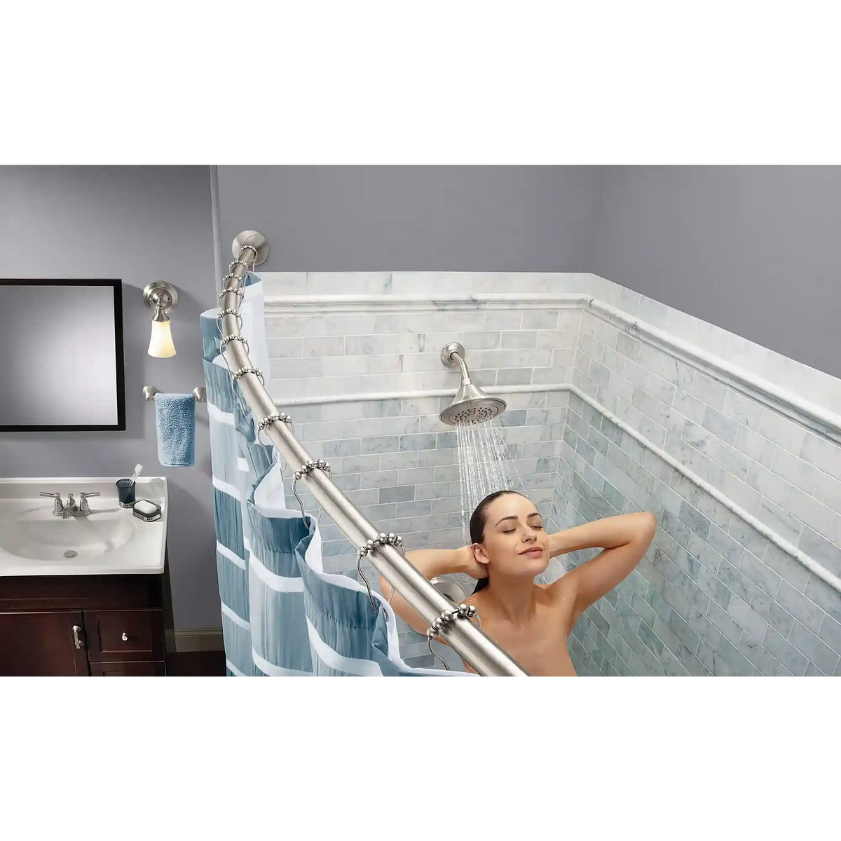 Curved Shower Rods Tension Curved Shower Rod