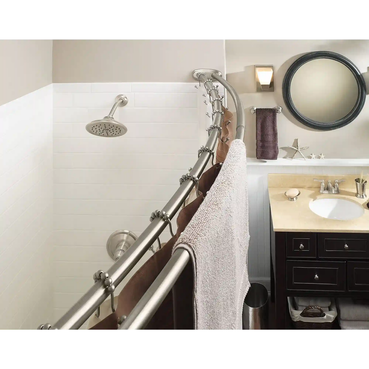 Moen Curved Shower Rods Adjustable Double Curved Shower Rod
