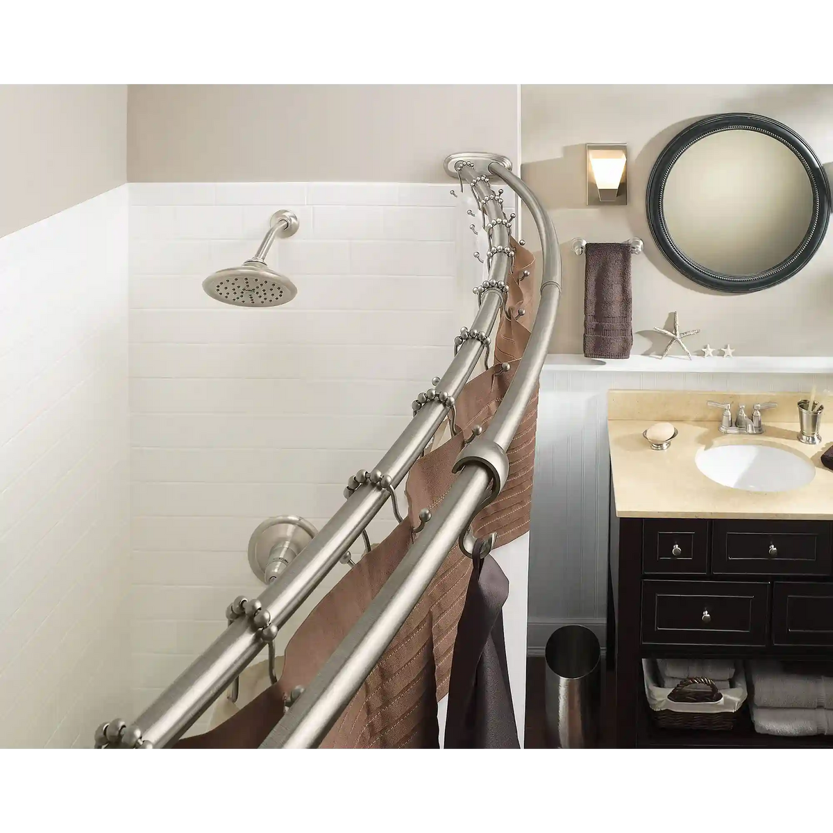 Moen Curved Shower Rods Adjustable Double Curved Shower Rod